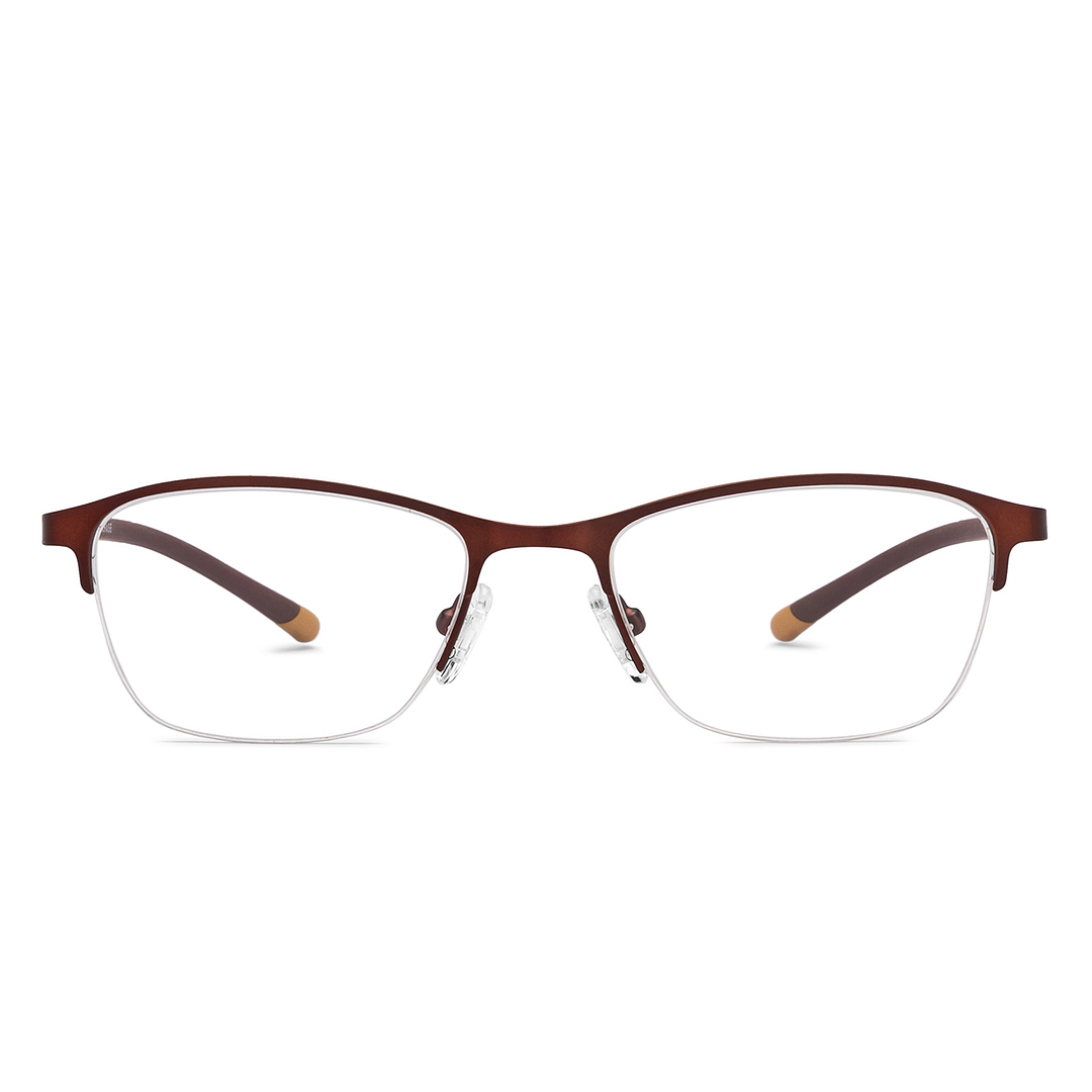 Vincent Chase Online Light Brown Half Rim Cat Eye left side