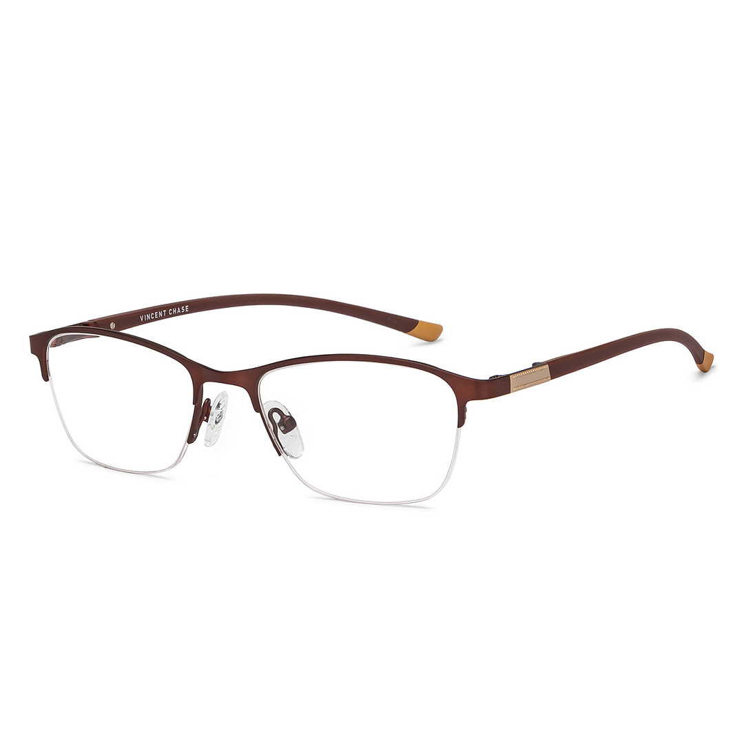 Vincent Chase Online Light Brown Half Rim Cat Eye right side