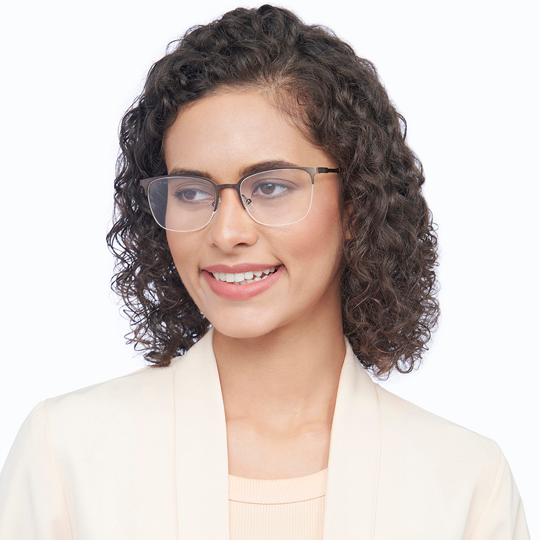 Vincent Chase Online Light Brown Half Rim Square left side