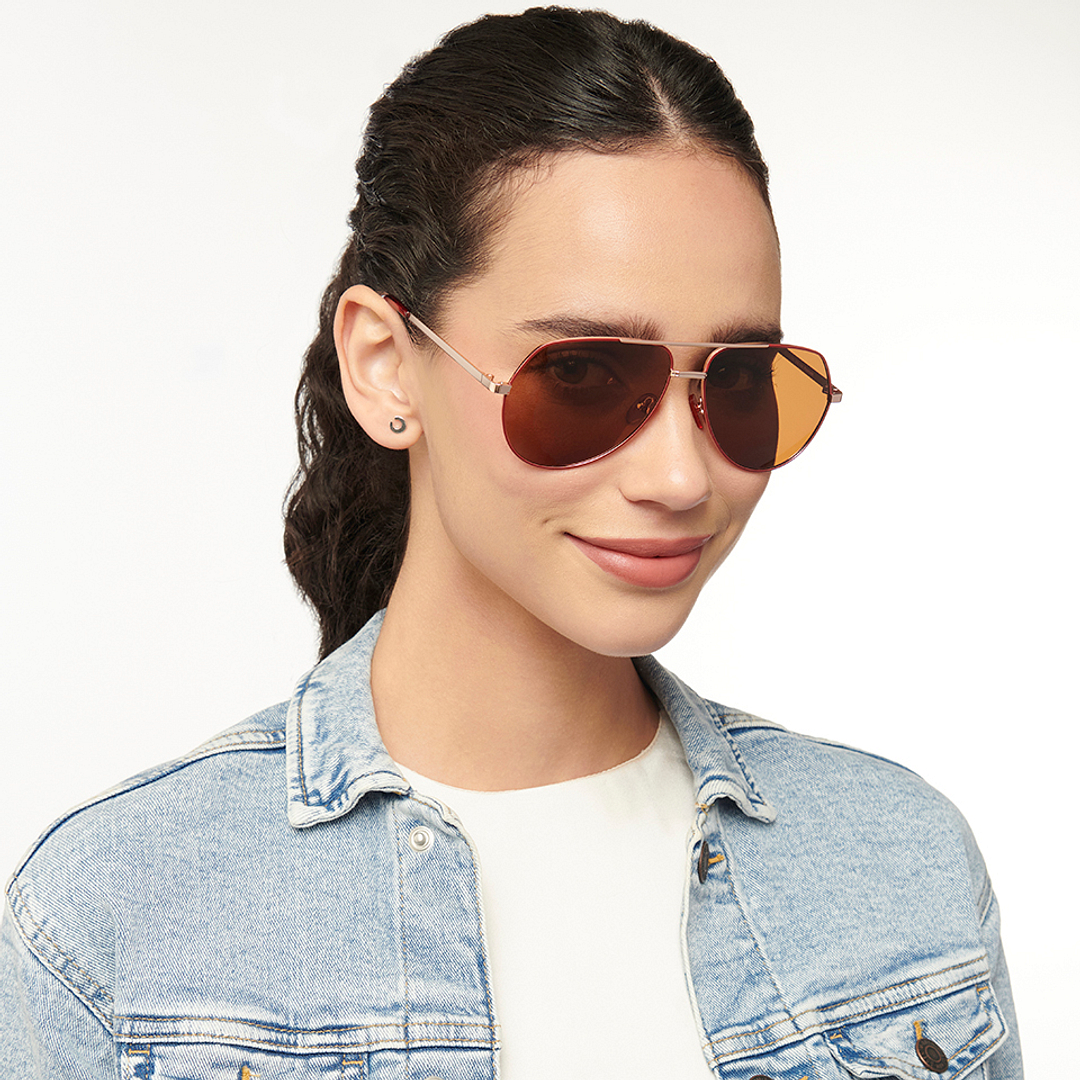 Vincent Chase Online Pink Full Rim Aviator left side