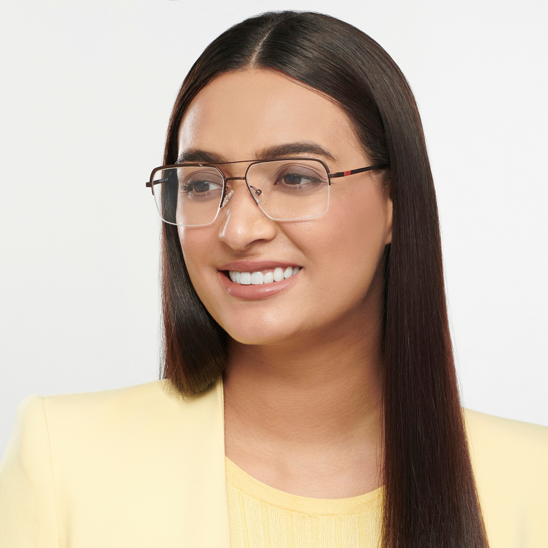 Vincent Chase Online Light Brown Half Rim Square right side