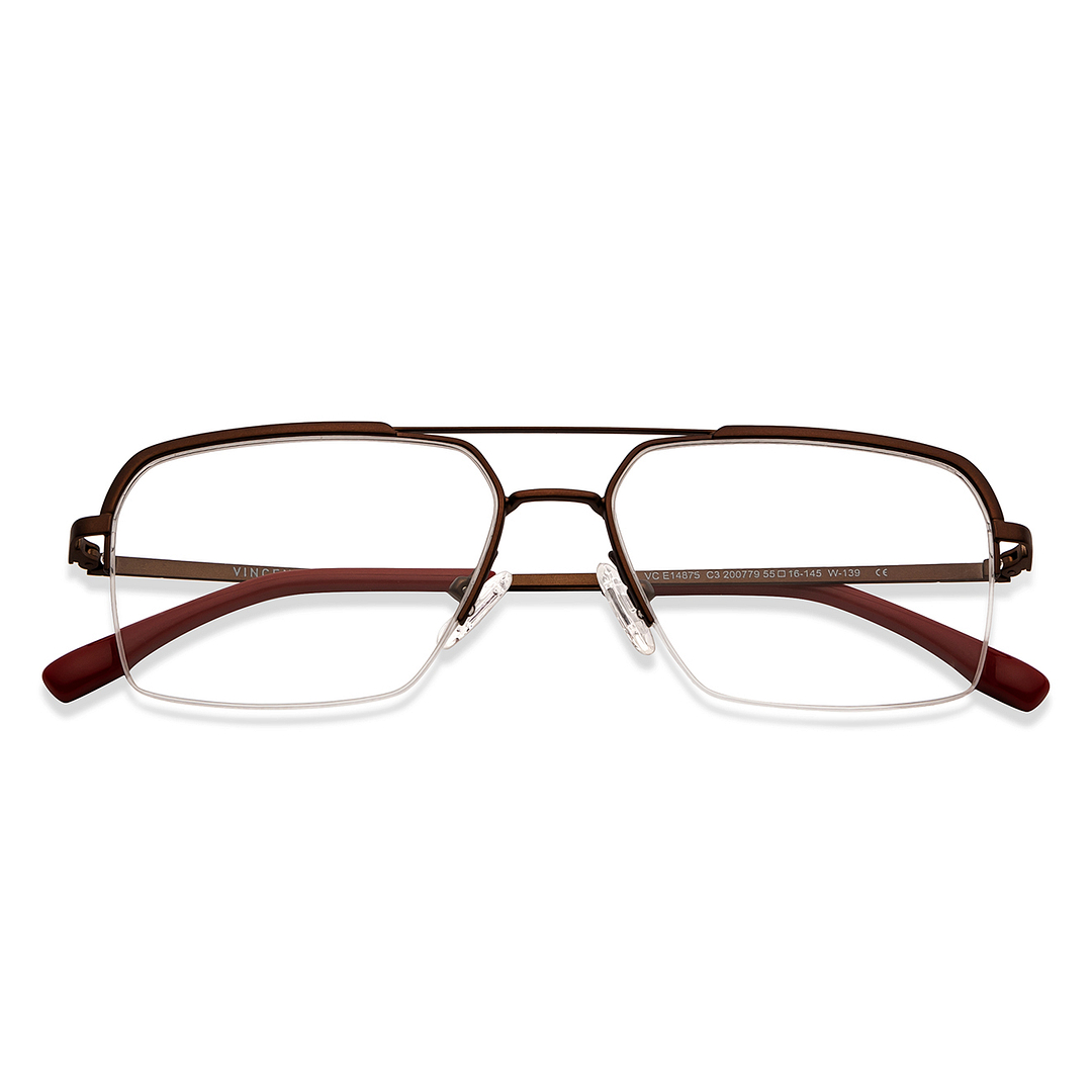 Vincent Chase Online Light Brown Half Rim Square left side