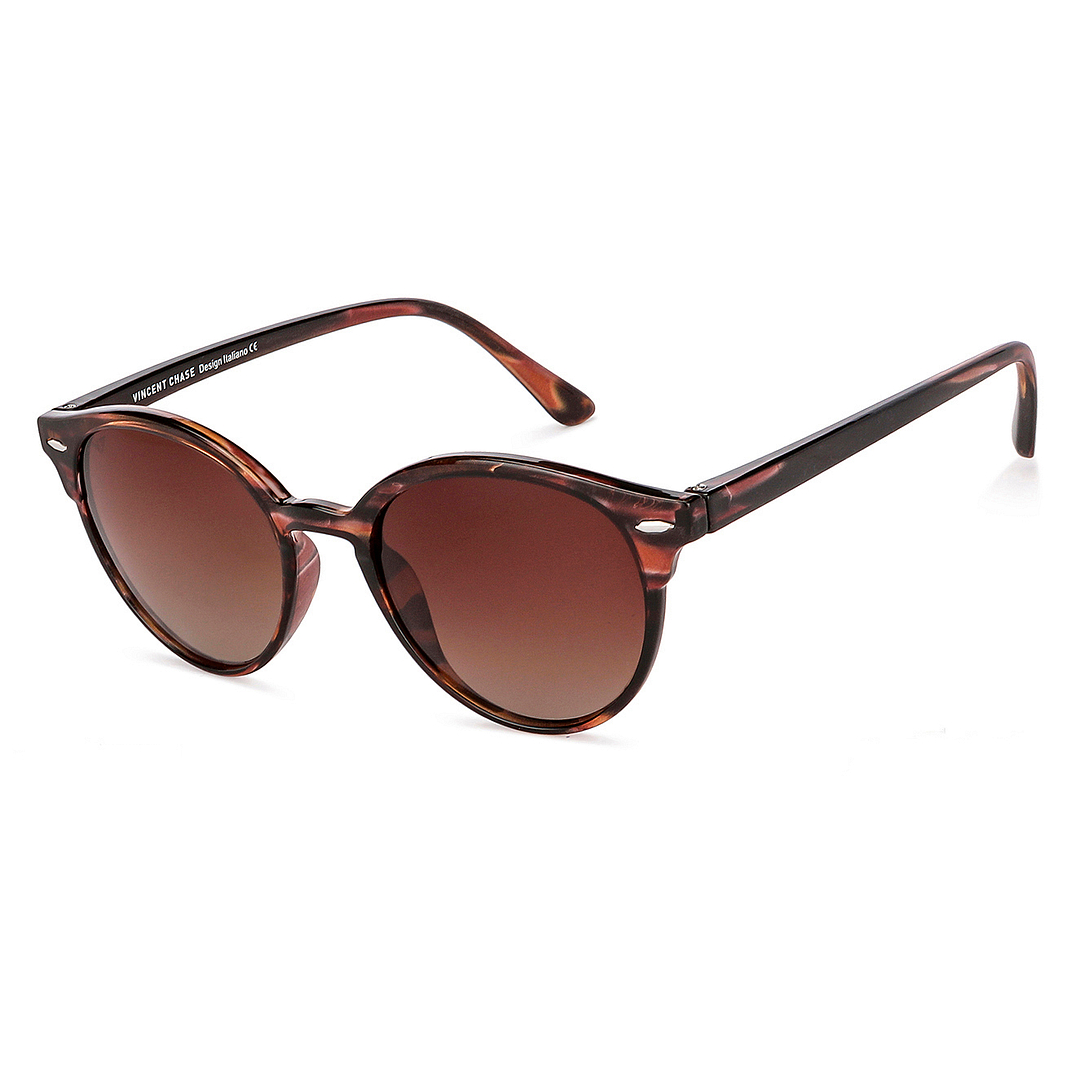 Vincent Chase Polarized Brown Full Rim Round right side