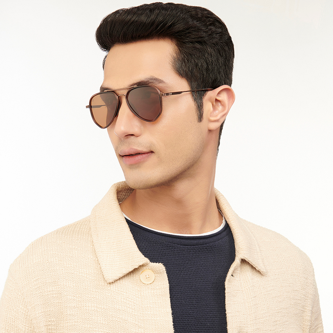 Vincent Chase Online Brown Full Rim Aviator right side