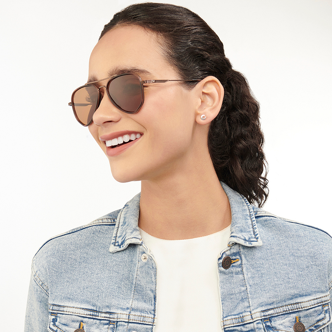 Vincent Chase Online Brown Full Rim Aviator right side