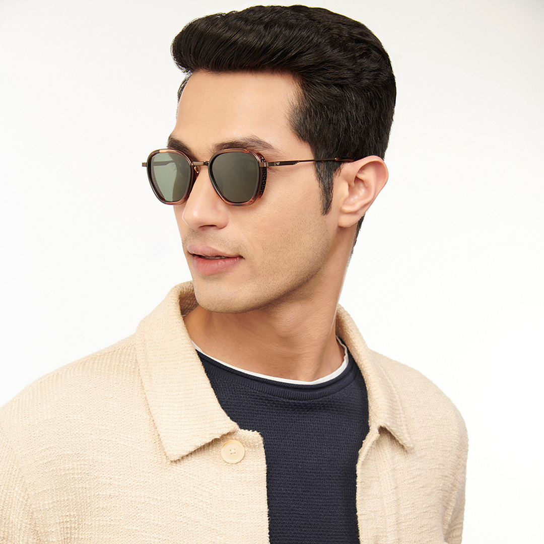 Vincent Chase Polarized Brown Full Rim Geometric left side