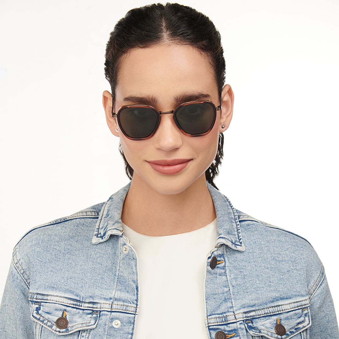 Vincent Chase Polarized Brown Full Rim Geometric left side