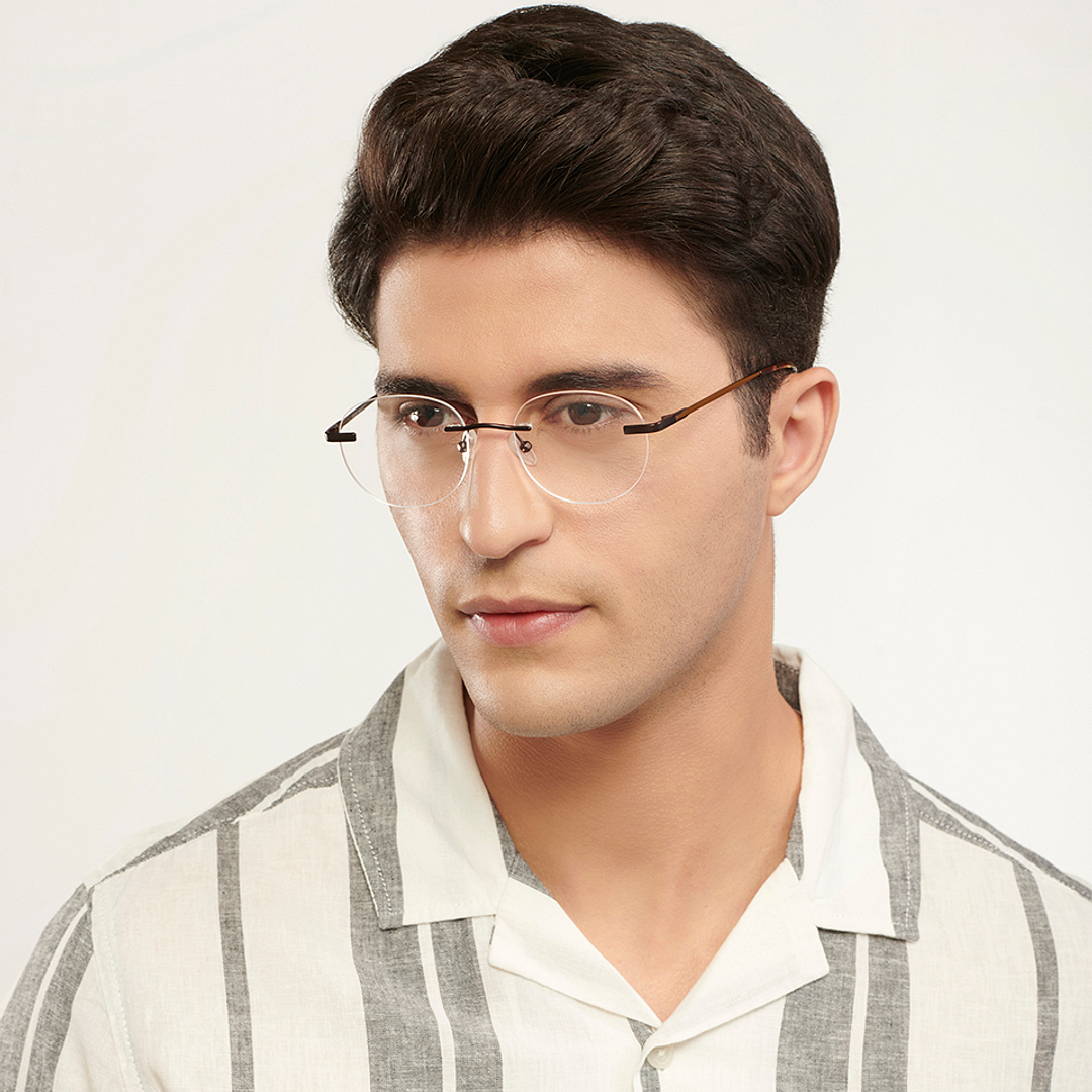 Vincent Chase Online Light Brown Rimless Round right side