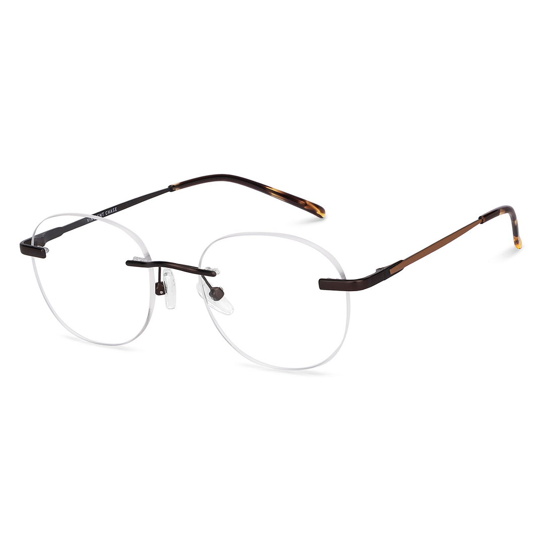 Vincent Chase Online Light Brown Rimless Round right side