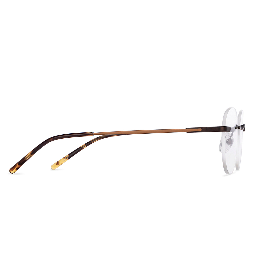 Vincent Chase Online Light Brown Rimless Round left side