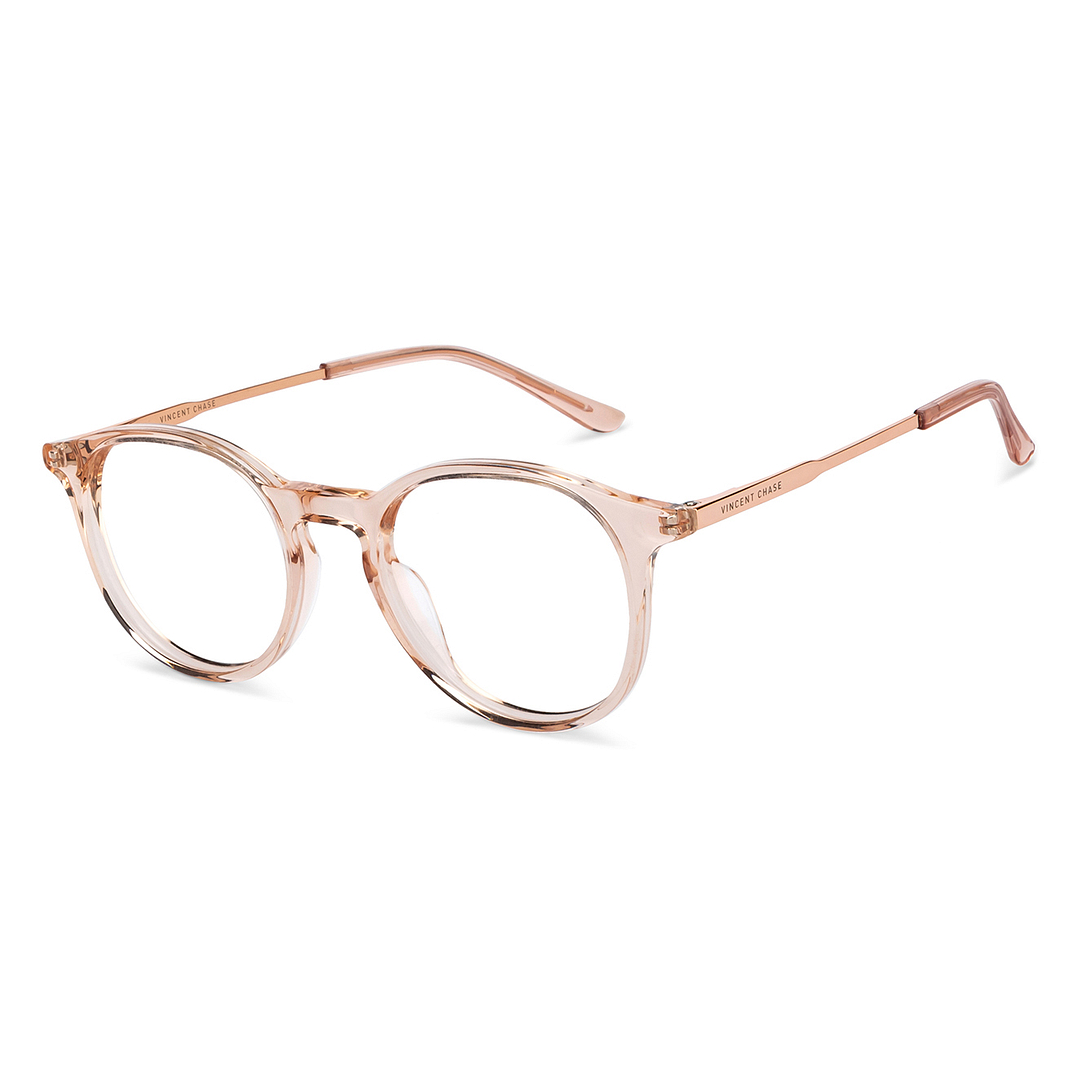 Vincent Chase Brown Transparent Full Rim Round right side