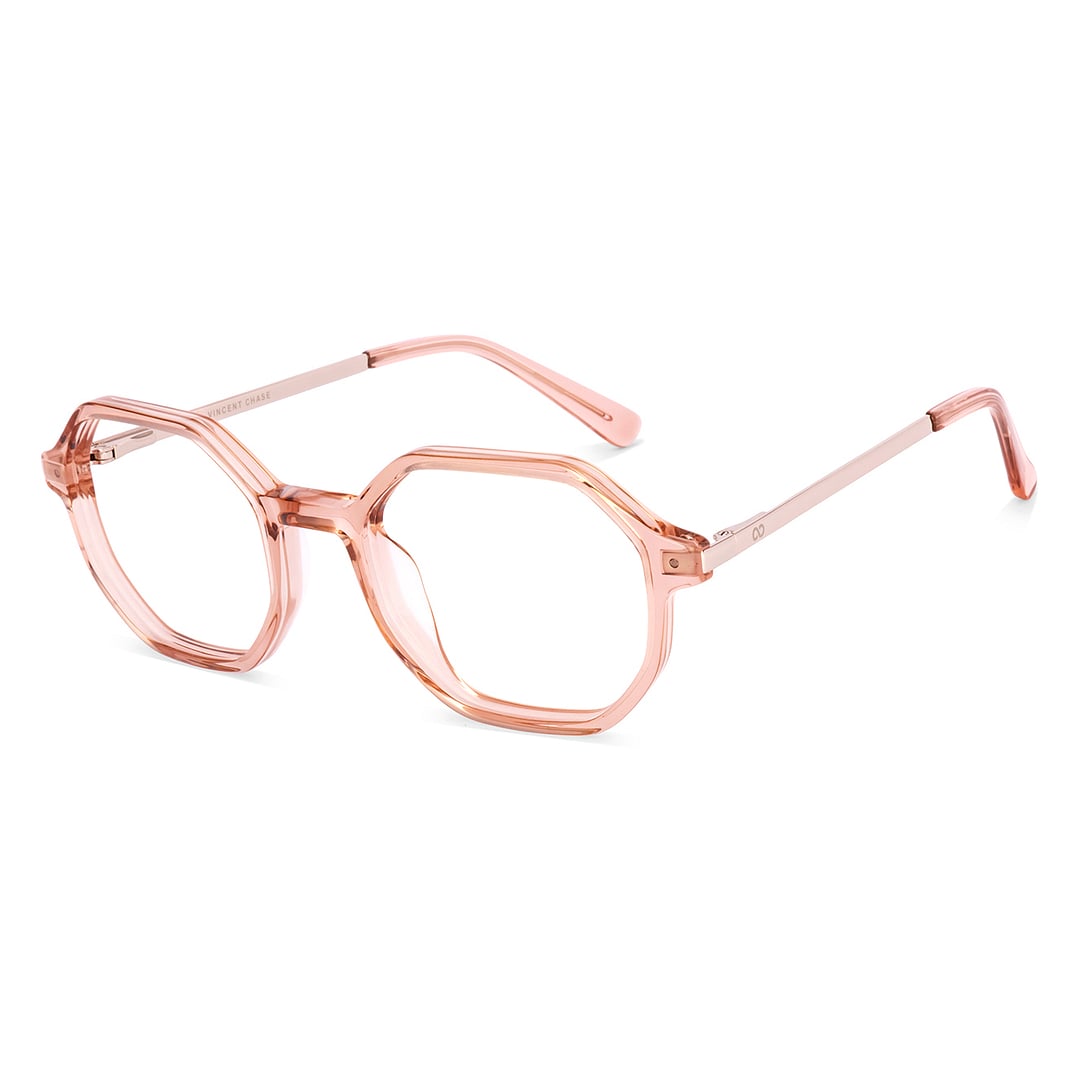 Vincent Chase Brown Transparent Full Rim Geometric left side