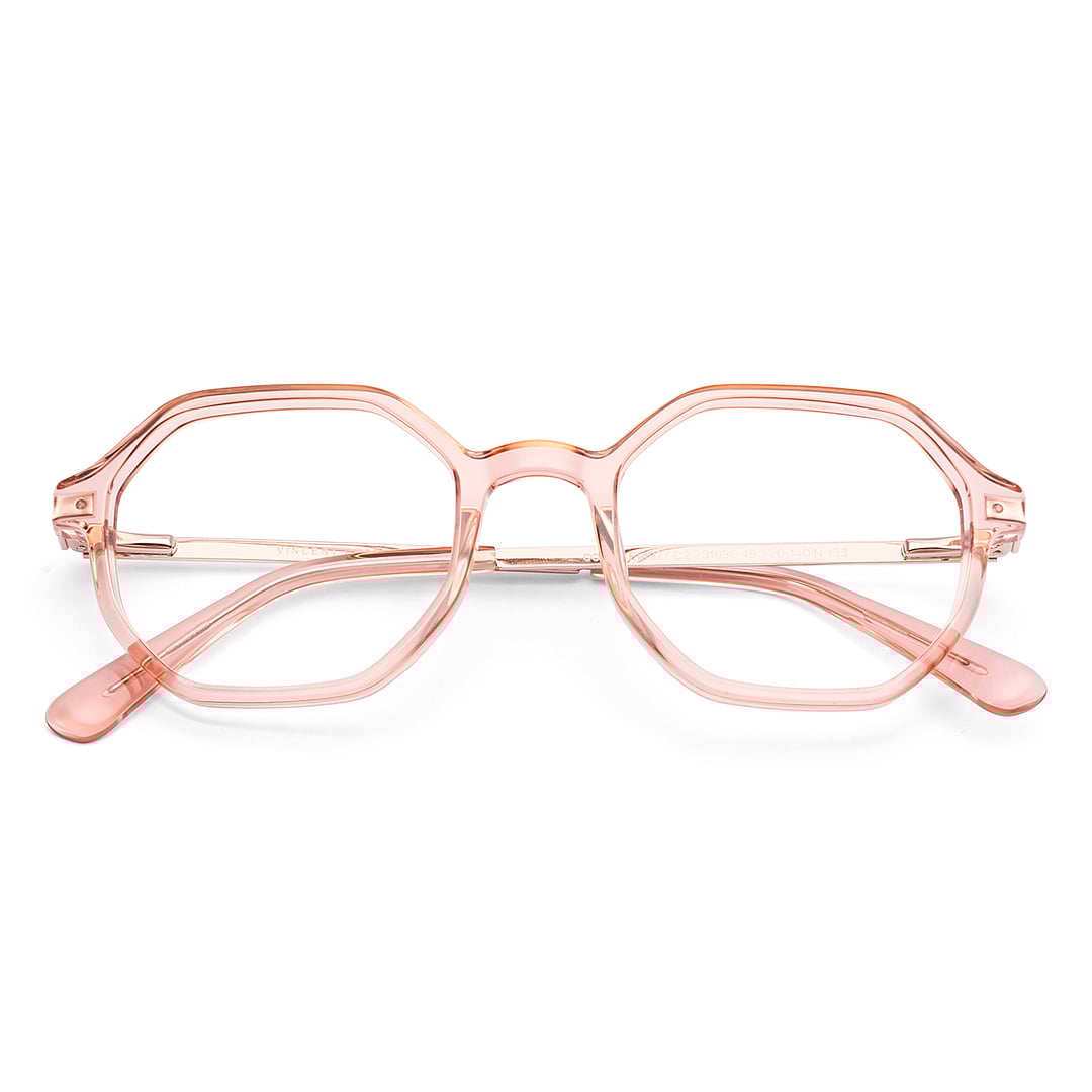 Vincent Chase Brown Transparent Full Rim Geometric left side