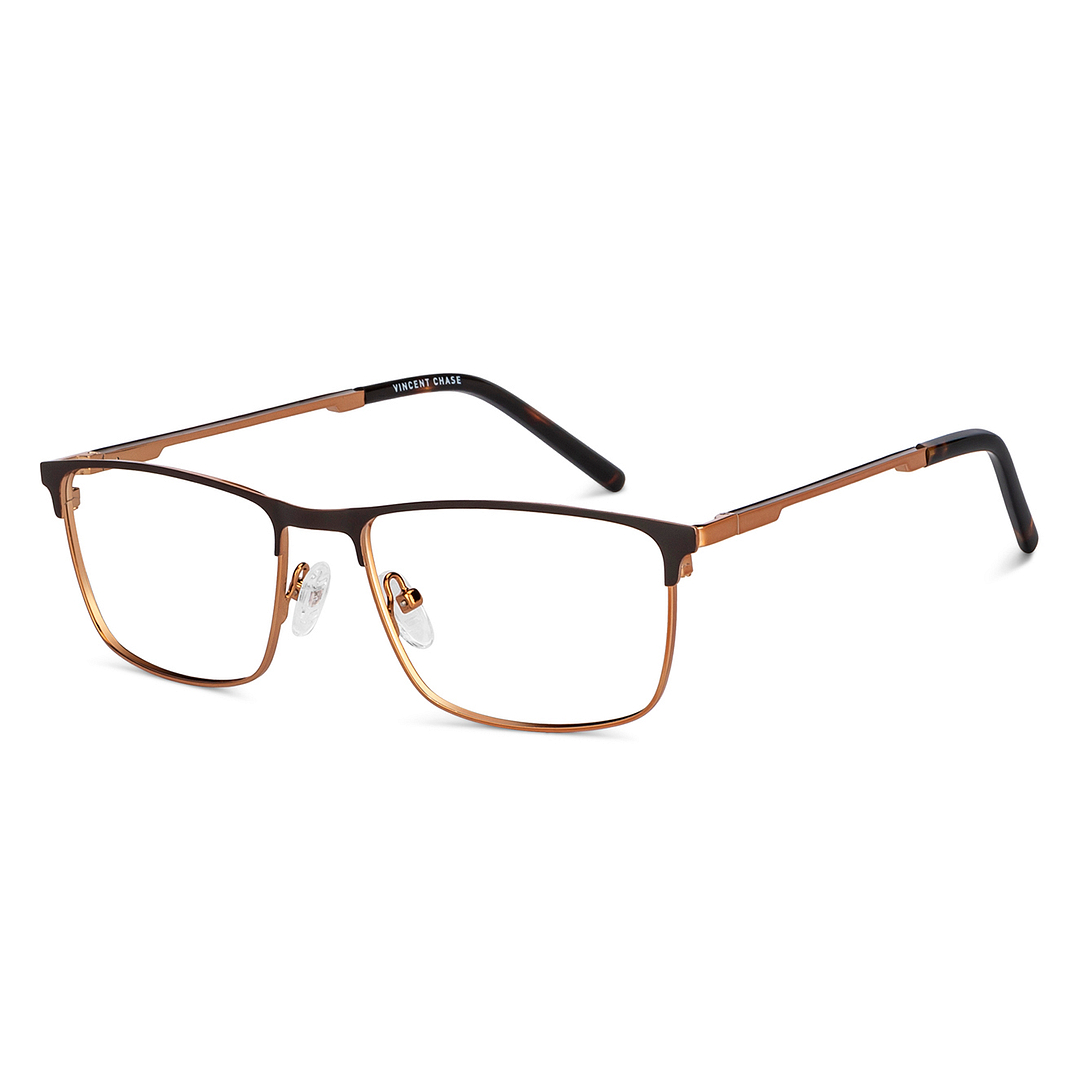 Vincent Chase Light Brown Full Rim Rectangle left side