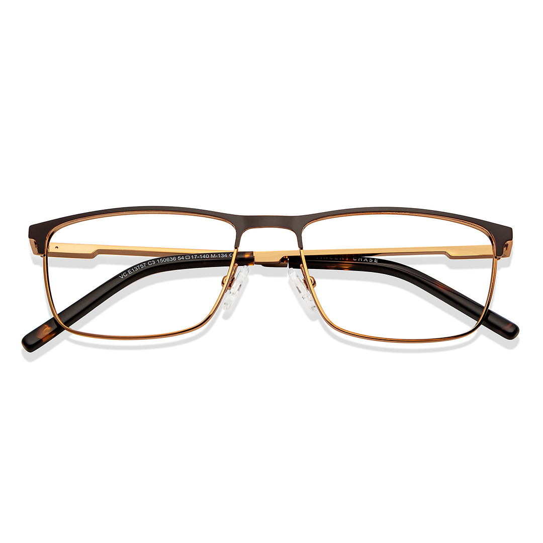 Vincent Chase Light Brown Full Rim Rectangle left side