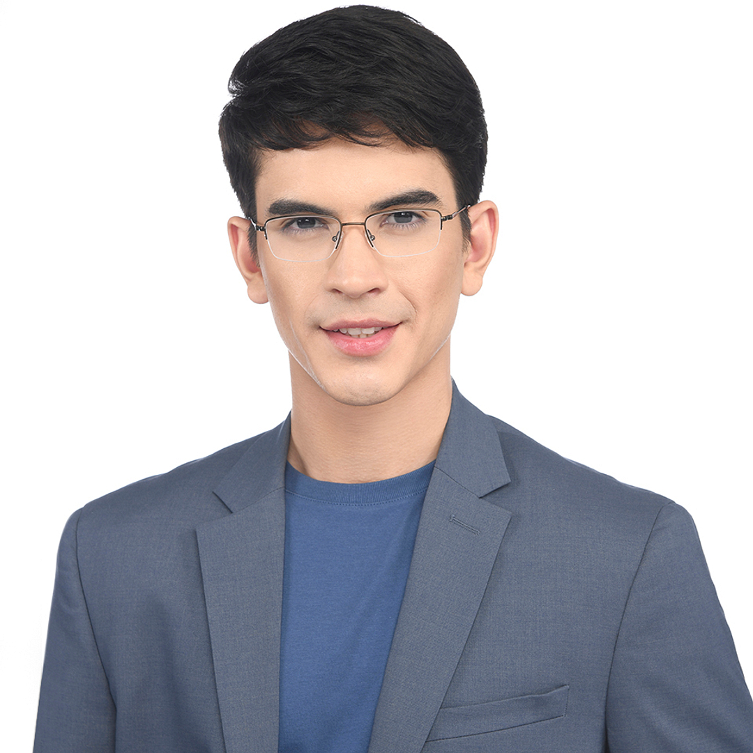 Vincent Chase Online Dark Brown Half Rim Rectangle left side