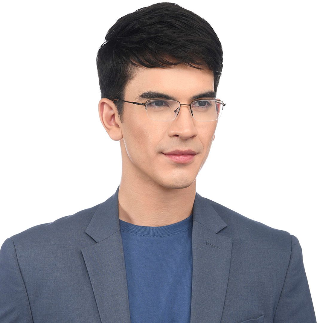 Vincent Chase Online Dark Brown Half Rim Rectangle right side