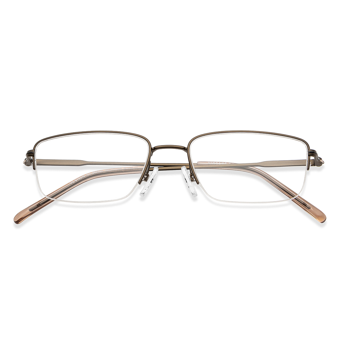Vincent Chase Online Dark Brown Half Rim Rectangle left side
