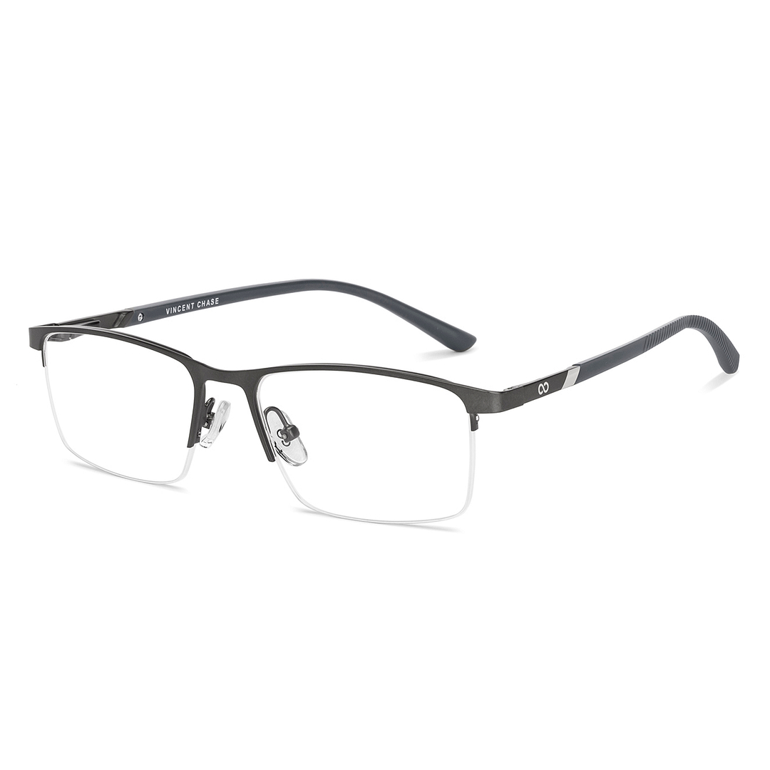 Buy Dark Gunmetal Half Rim Rectangle Vincent Chase HALFRIM