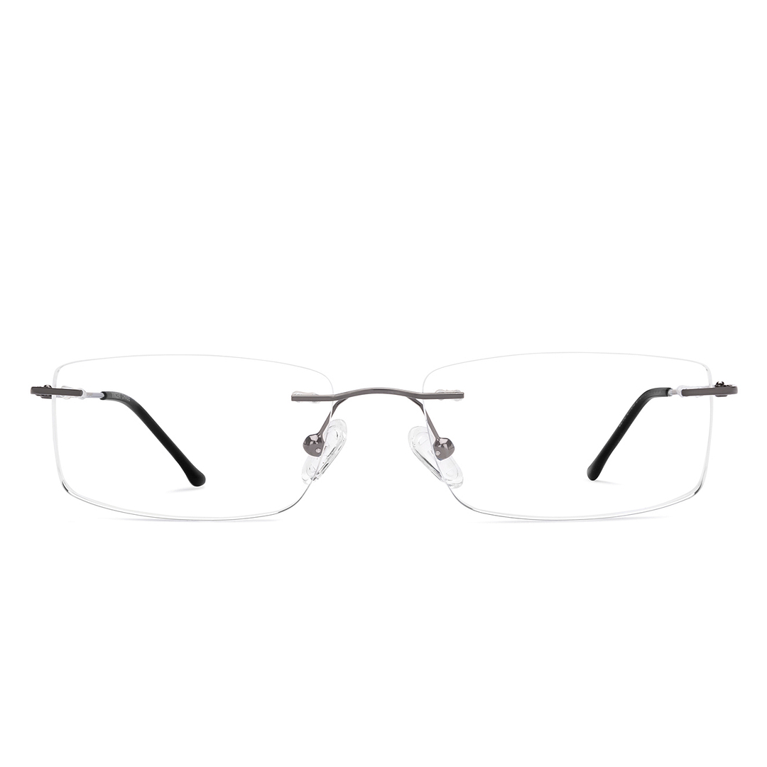 Vincent Chase Dark Gunmetal Rimless Rectangle right side