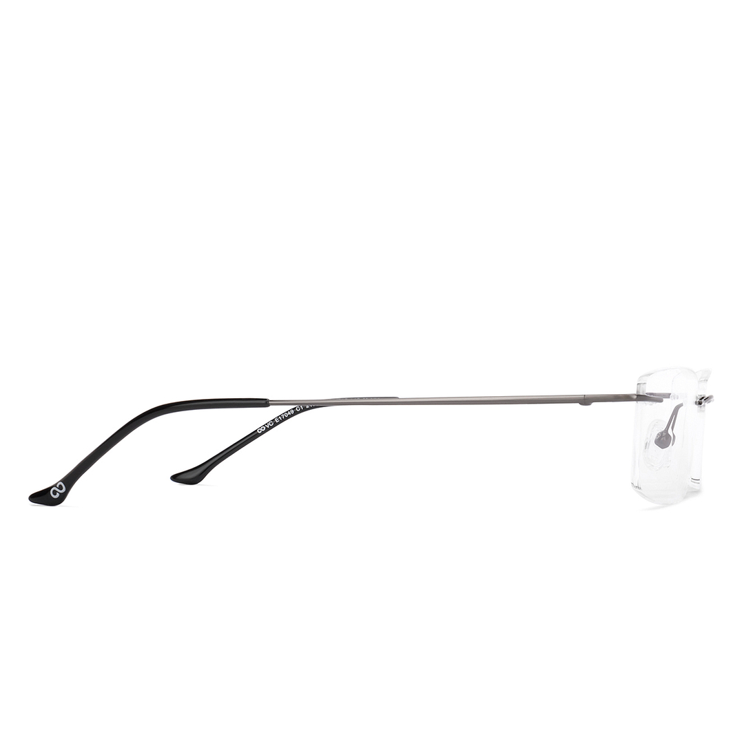 Vincent Chase Dark Gunmetal Rimless Rectangle left side