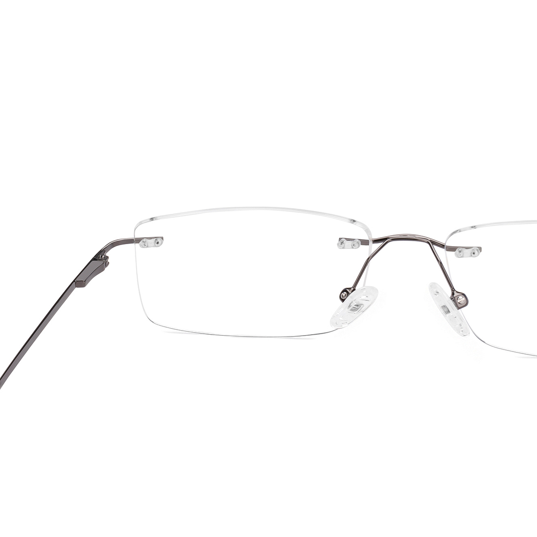 Vincent Chase Dark Gunmetal Rimless Rectangle right side