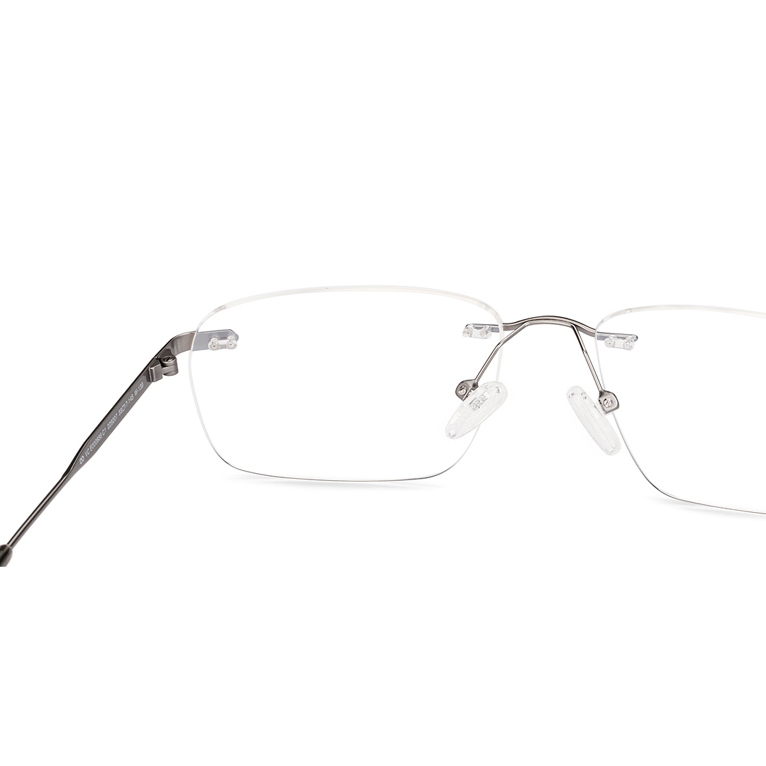 Vincent Chase Dark Gunmetal Rimless Rectangle right side