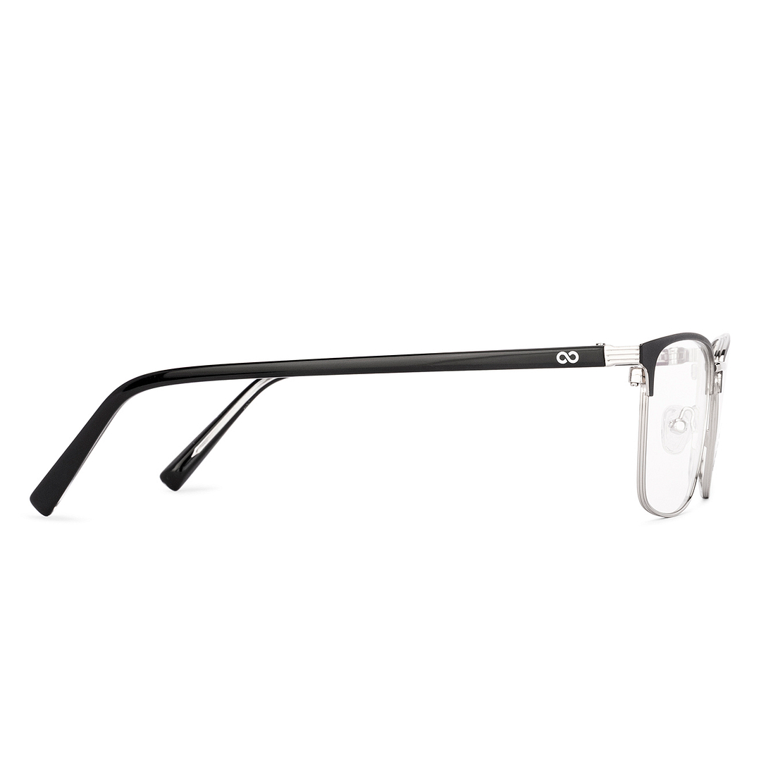 Black Silver Full Rim Square Vincent Chase Metal VC E14937 Eyeglasses