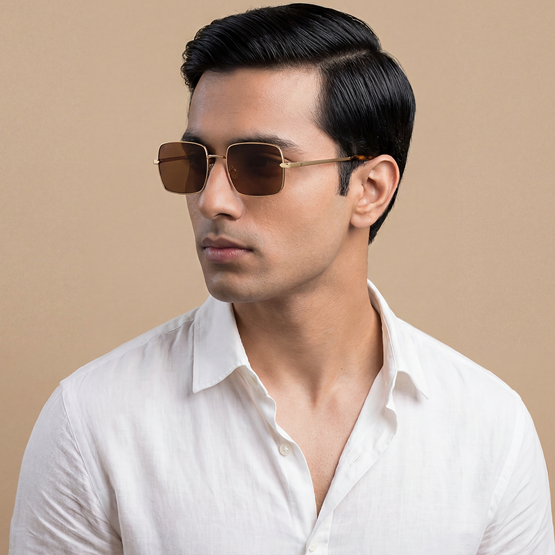 Buy Gold Black Brown Full Rim Rectangle Square Vincent Chase