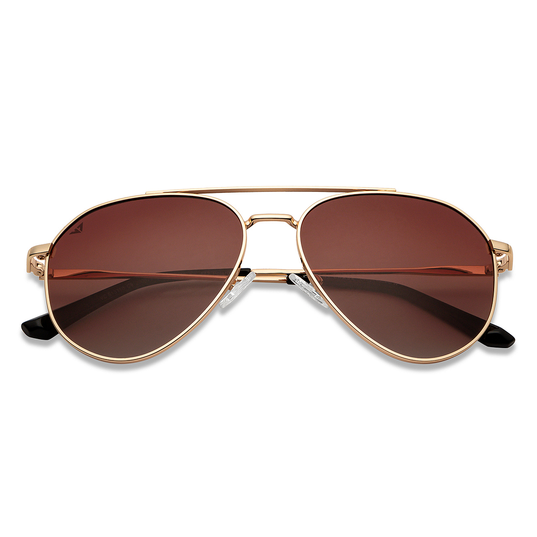 Vincent Chase Online Gold Full Rim Aviator left side