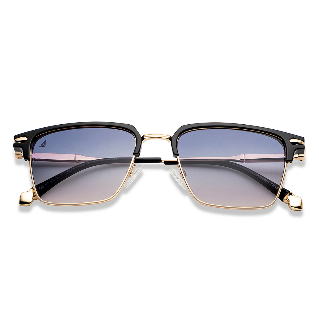 Vincent Chase Polarized Black Full Rim Clubmaster left side