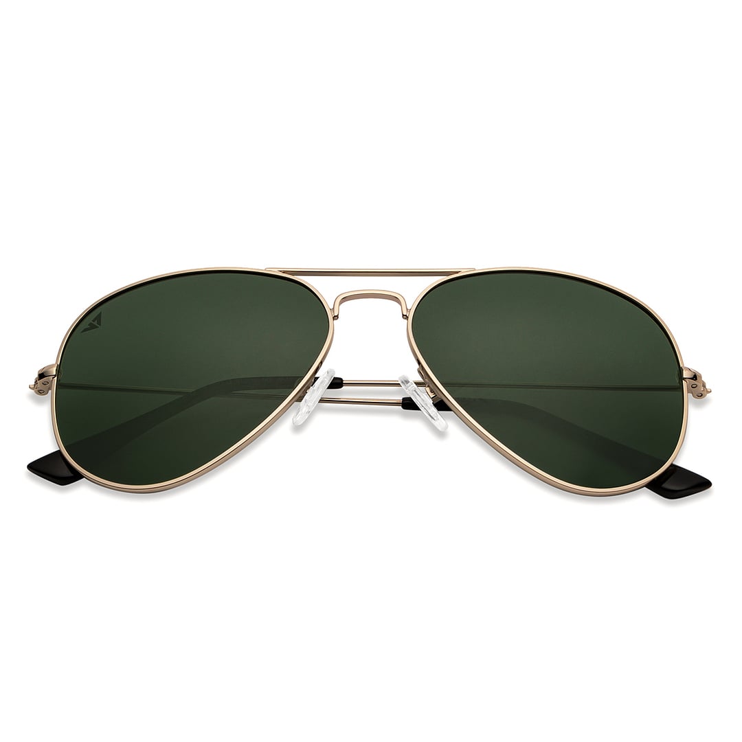 Vincent Chase Polarized Gold Full Rim Aviator left side