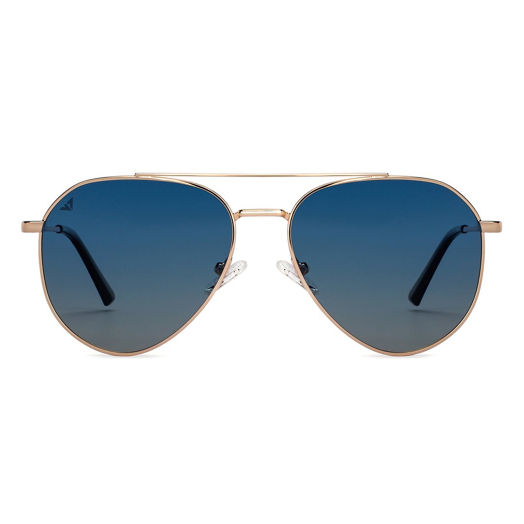 Vincent Chase Polarized Gold Full Rim Aviator left side