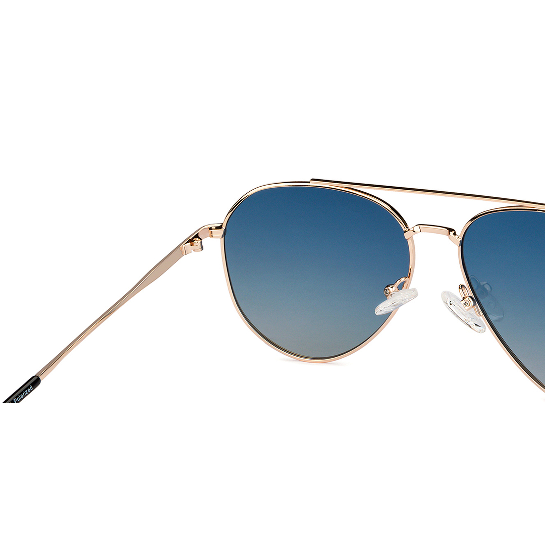 Vincent Chase Polarized Gold Full Rim Aviator right side