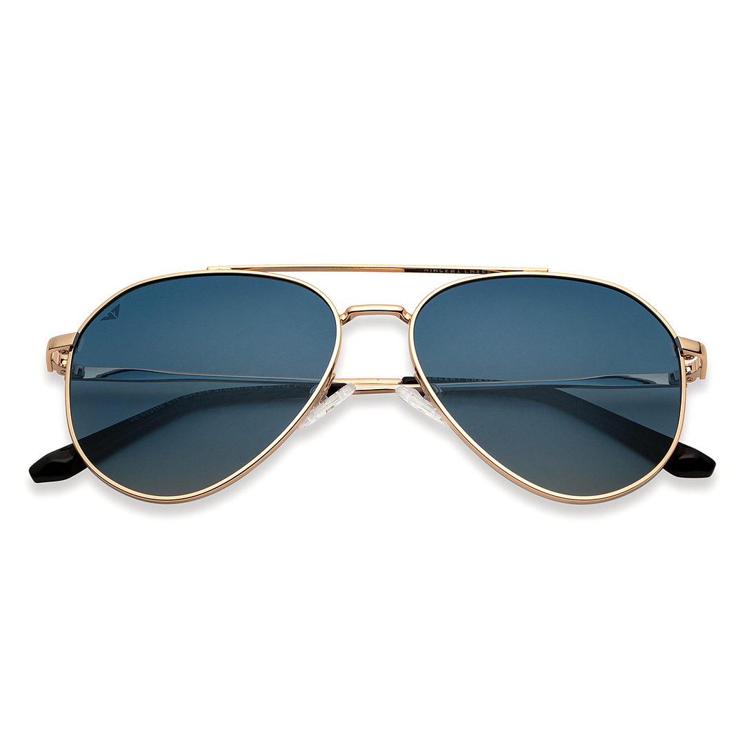 Vincent Chase Polarized Gold Full Rim Aviator left side