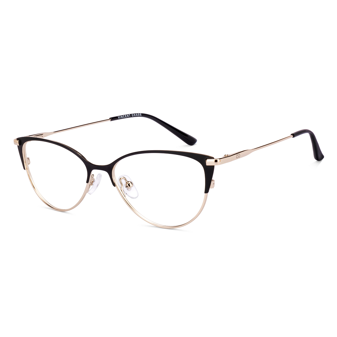 Vincent Chase Black Full Rim Cat Eye left side