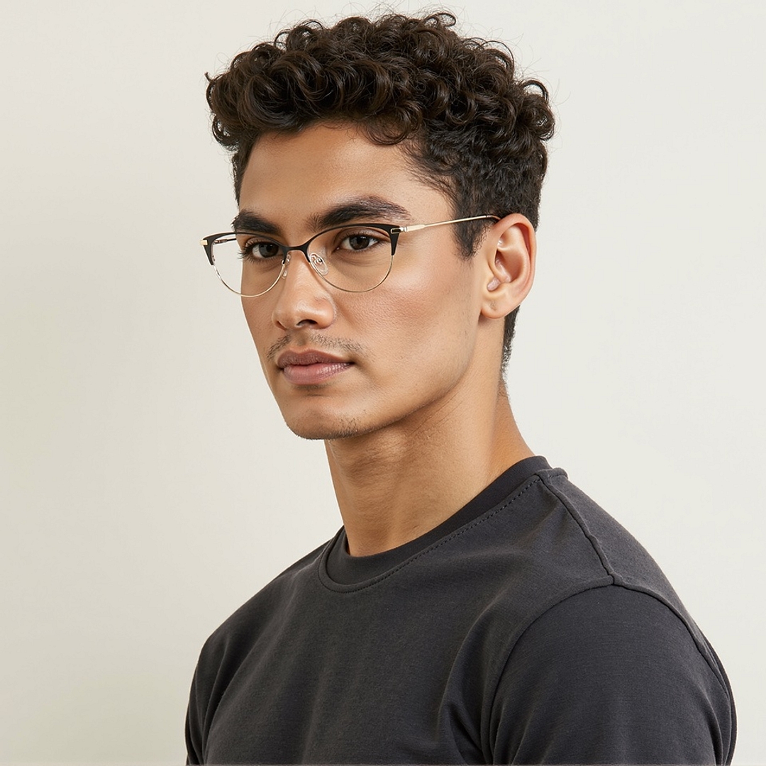 Vincent Chase Black Full Rim Cat Eye left side