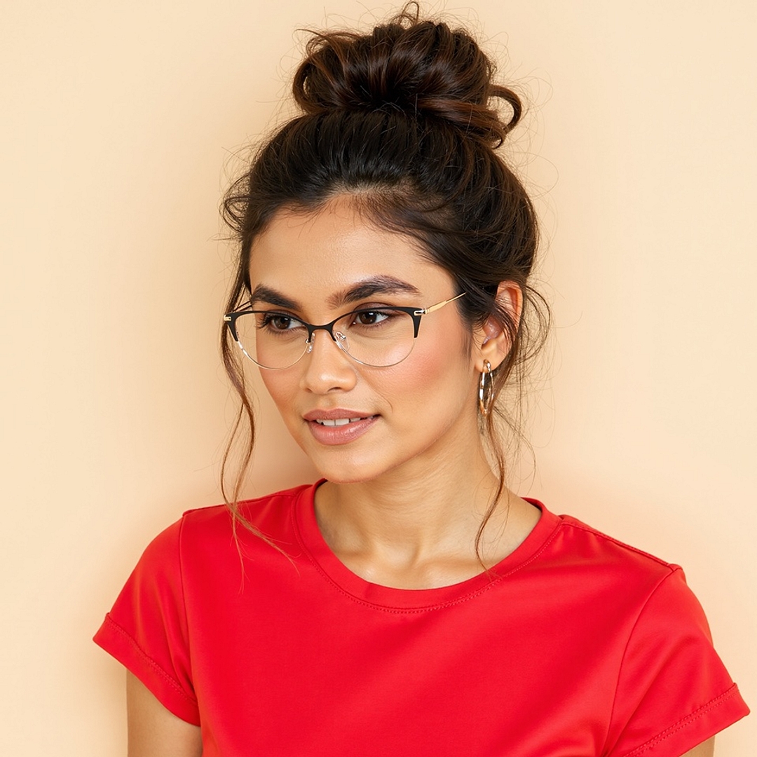 Vincent Chase Black Full Rim Cat Eye right side