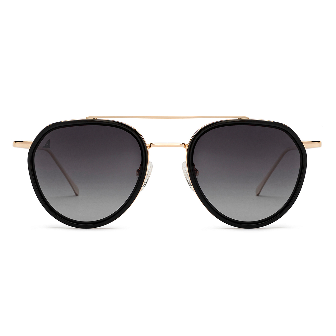 Grey Black Gold Full Rim Aviator Vincent Chase VC Sun Metal VC