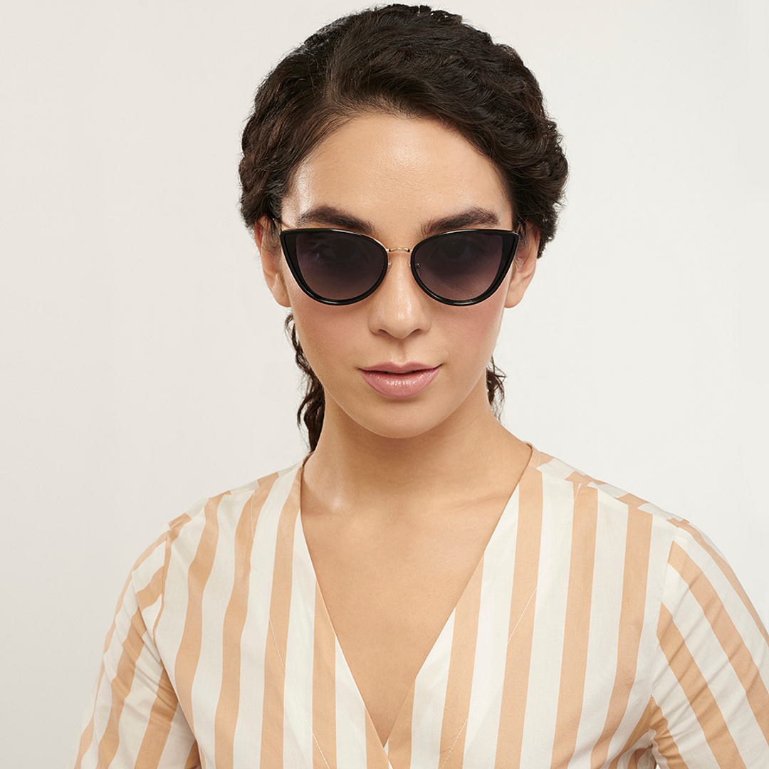 Vincent Chase Polarized Black Full Rim Cat Eye left side