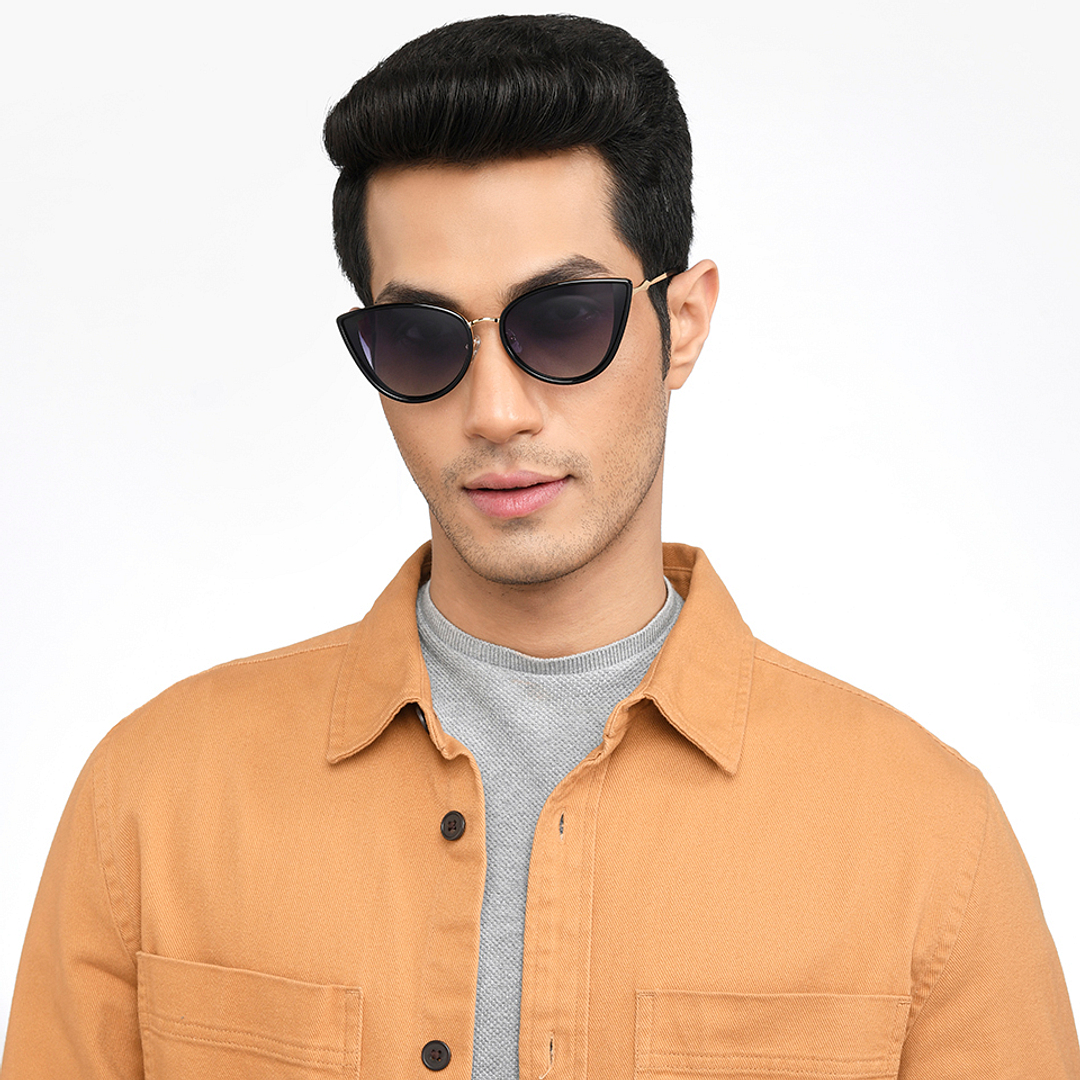 Vincent Chase Polarized Black Full Rim Cat Eye left side