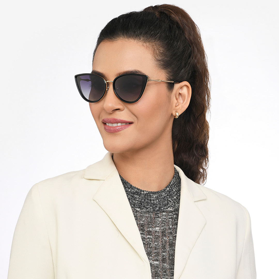 Vincent Chase Polarized Black Full Rim Cat Eye right side