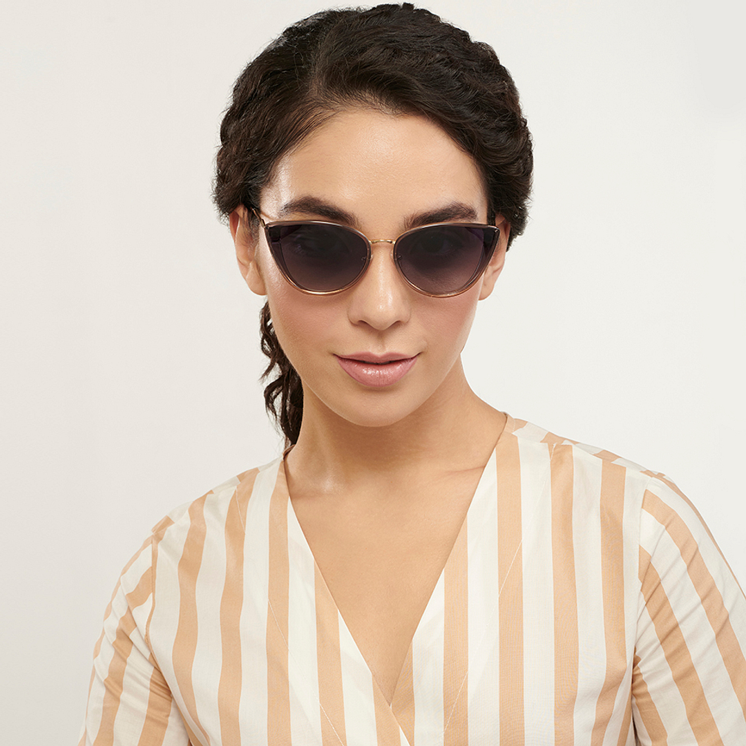 Vincent Chase Polarized Gold Full Rim Cat Eye right side