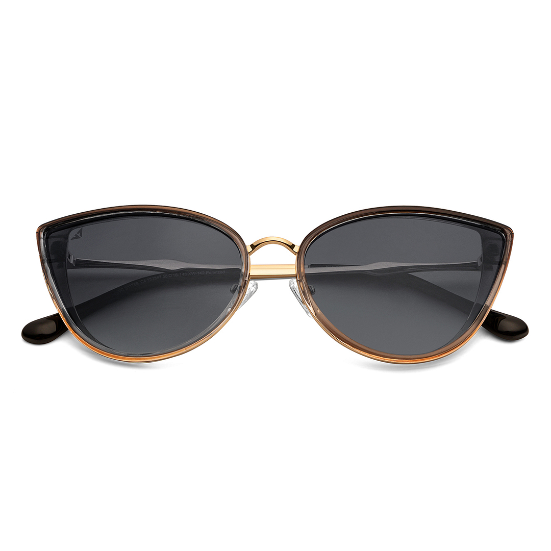 Vincent Chase Polarized Gold Full Rim Cat Eye left side