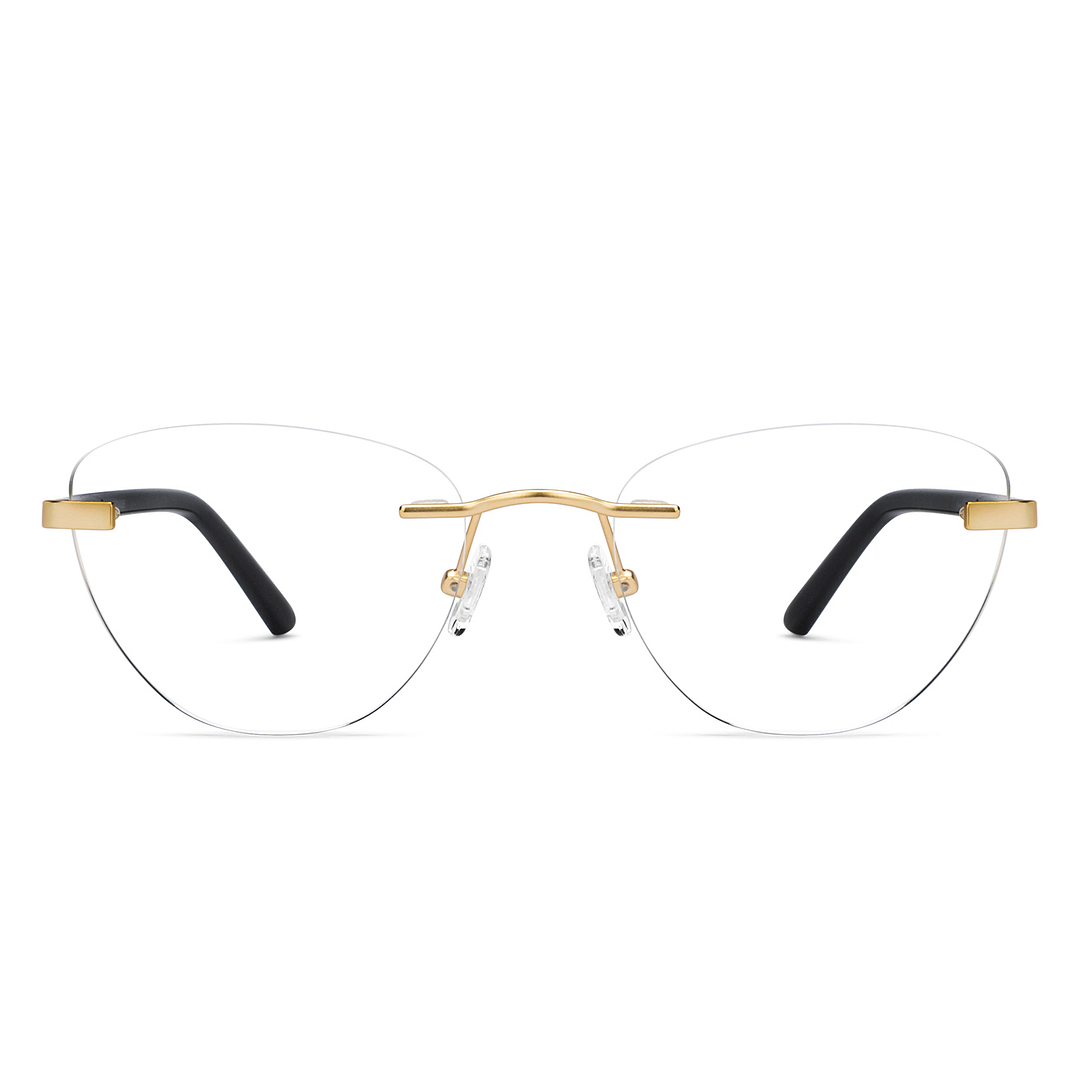 Vincent Chase Online Gold Rimless Cat Eye left side