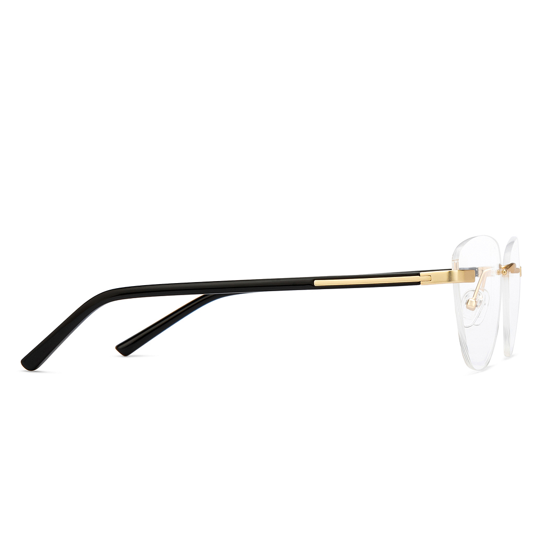Vincent Chase Online Gold Rimless Cat Eye left side