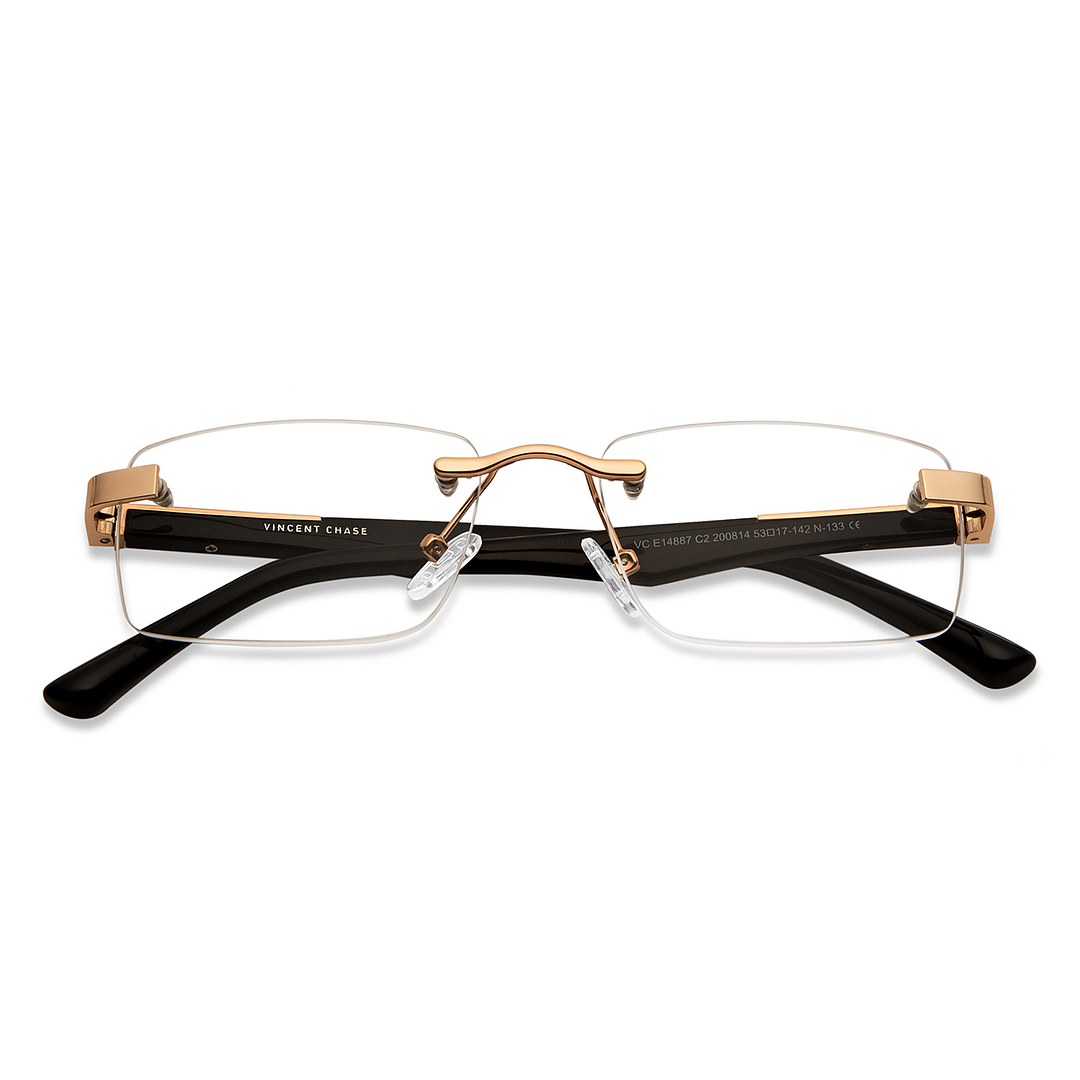 Vincent Chase Online Gold Rimless Rectangle left side