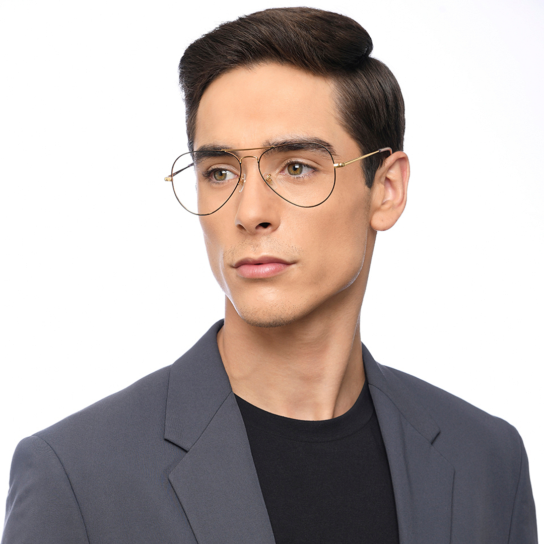 Vincent Chase Online Black Full Rim Aviator right side