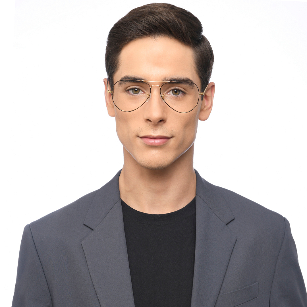 Vincent Chase Online Black Full Rim Aviator left side