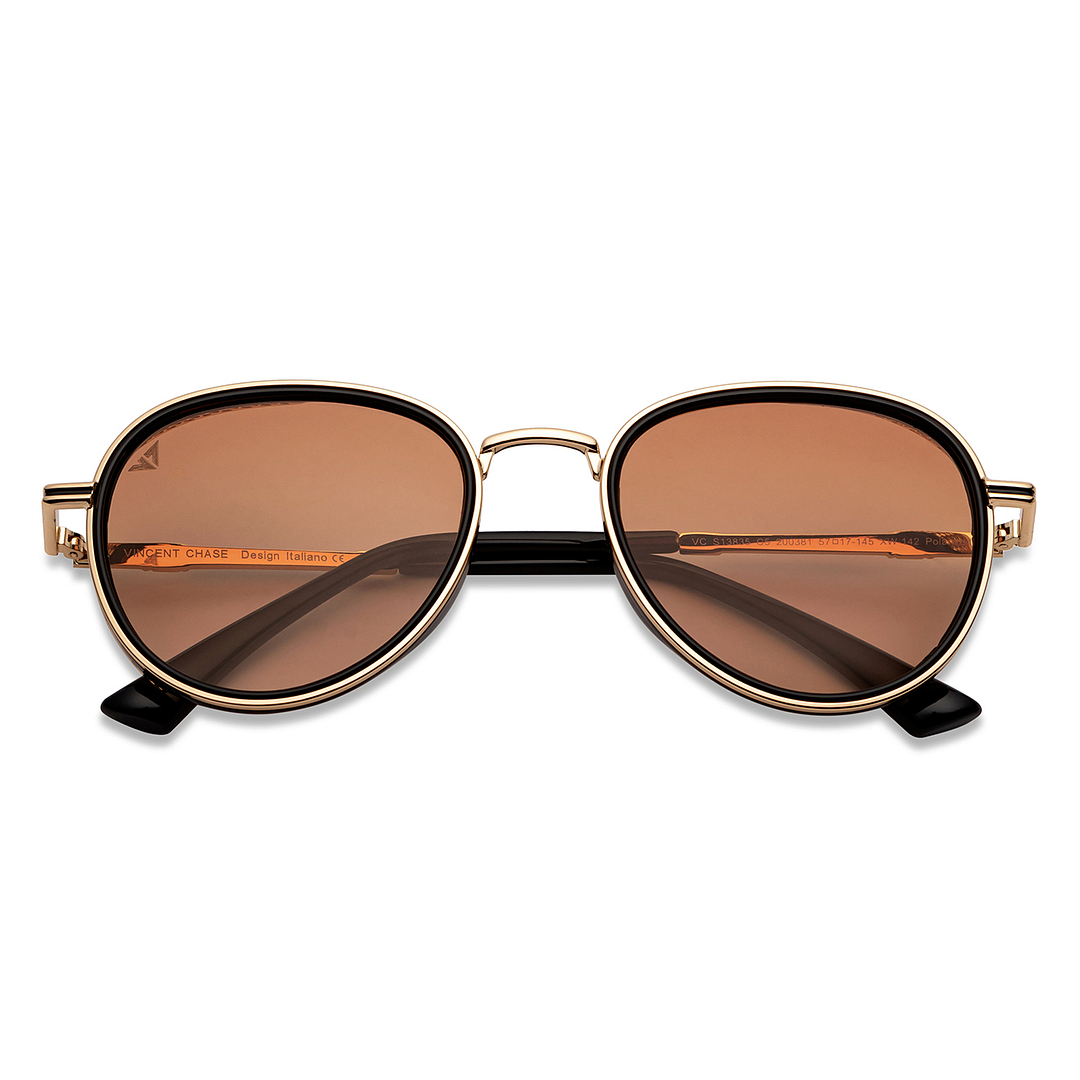 Vincent Chase Online Black Full Rim Aviator left side